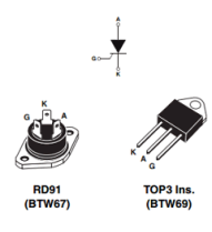 Thyristor SCR BTW67-1200